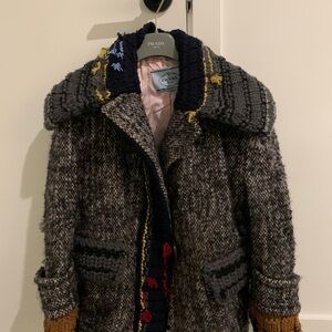 Prada Multicolor Wool Pea Coat